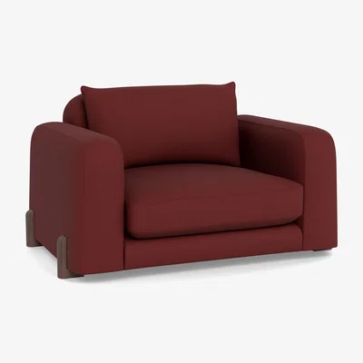 Heal's Heal's Nuvola Loveseat Capelo Linen-Cotton Etruscan Red Black Feet