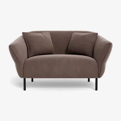 Heal's Heal's Alto Loveseat Smart Velvet Mouse Black Feet
