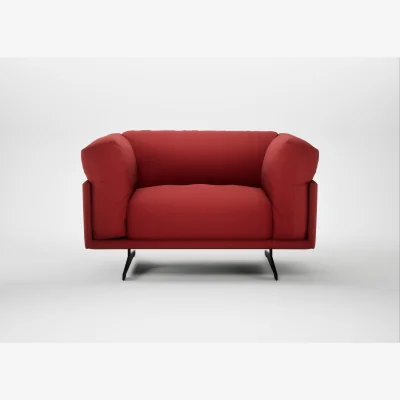 Heal's Heal's Novara Loveseat Melton Wool Red Oxide Black Feet
