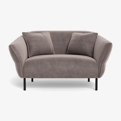 Heal's Heal's Alto Loveseat Smart Luxe Velvet Mushroom Black Feet