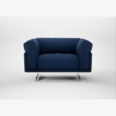 Heal's Heal's Novara Loveseat Broad Weave Lagoon Stainless Steel Feet