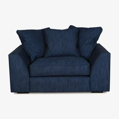 Heal's Heal's Cumulus Loveseat Capelo LinenCotton Sea Salt Black Feet - Heal's UK Furniture