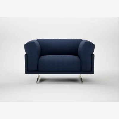 Heal's Heal's Novara Loveseat Capelo Linen-Cotton Inkspot Stainless Steel Feet