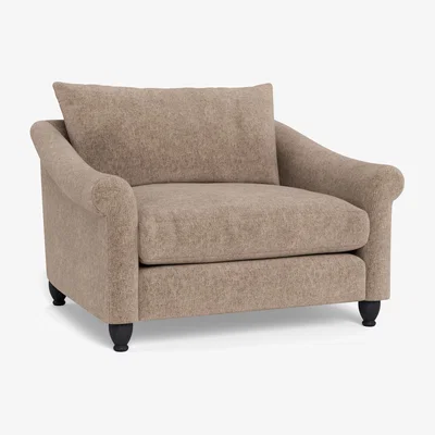 Heal's Heal's Devon Loveseat  Boucle Velvet Rocky Walnut Stained Beech Feet