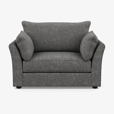 Heal's Heal's Tailor Loveseat Melton Wool Shale Black Beech Feet