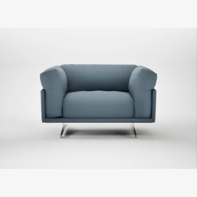 Heal's Heal's Novara Loveseat Smart Cotton Linen Celestial Stainless Steel Feet