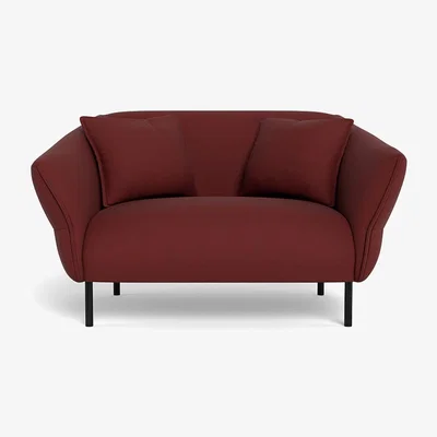 Heal's Heal's Alto Loveseat Capelo Linen-Cotton Etruscan Red Black Feet