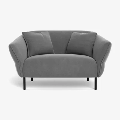 Heal's Heal's Alto Loveseat Smart Velvet Mercury Black Feet