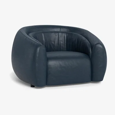 Heal's Heal's Flora Loveseat Stonewash Leather Navy Blue