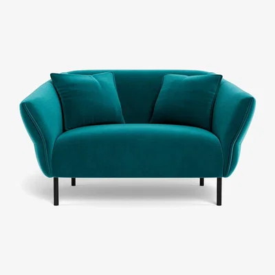 Heal's Heal's Alto Loveseat Smart Velvet Petrol Black Feet