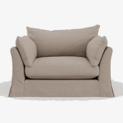 Heal's Heal's Tailor Loose Cover Loveseat Smart Cotton Linen Myrtle Natural Feet