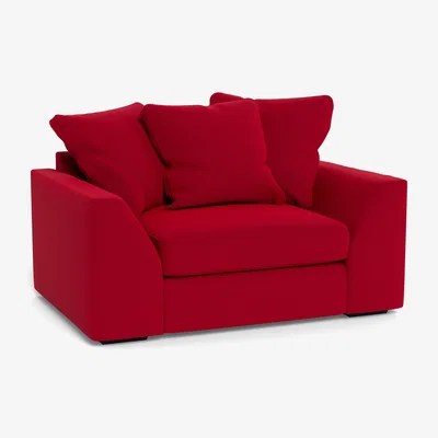 Heal's Heal's Cumulus Loveseat Melton Wool Red Oxide Black Feet - Heal's UK Furniture