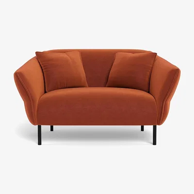 Heal's Heal's Alto Loveseat Velvet Russet Black Feet