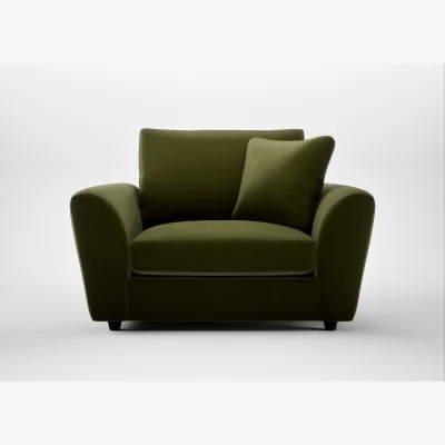 Heal's Heal's Snooze Loveseat Cotton Velvet Evergreen Black Feet