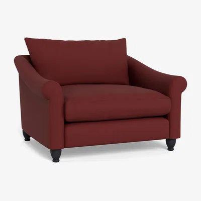 Heal's Heal's Devon Loveseat Capelo Linen-Cotton Etruscan Red Natural Feet