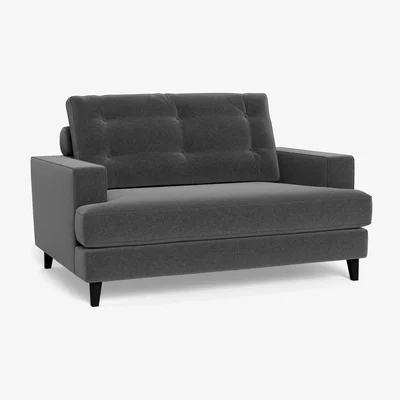 Heal's Heal's Mistral Loveseat Melton Wool Granite Black Feet