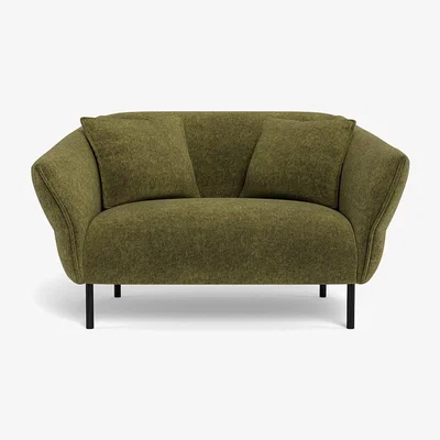 Heal's Heal's Alto Loveseat Boucle Velvet Wilder Black Feet