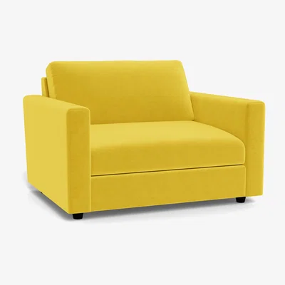Heal's Heal's Nimbus II Loveseat Brushed Cotton Mist Black Feet