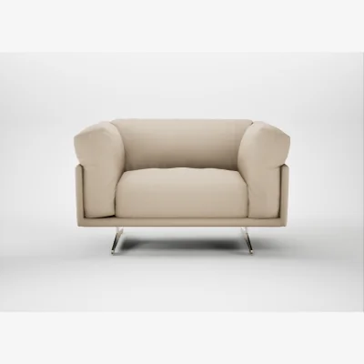 Heal's Heal's Novara Loveseat Brushed Cotton Oat Stainless Steel Feet