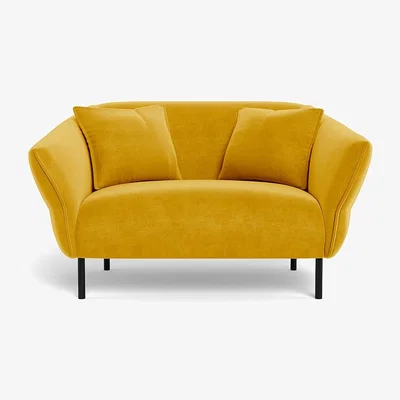 Heal's Heal's Alto Loveseat Smart Luxe Velvet Canary Black Feet