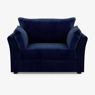 Heal's Heal's Tailor Loveseat Smart Luxe Velvet Midnight Black Beech Feet