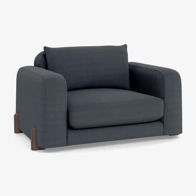 Heal's Heal's Nuvola Loveseat Linen Dark Grey Walnut Stained Feet