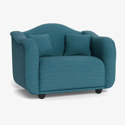 Heal's Heal's Tetbury Loveseat Brushed Cotton Cadet Walnut Stained Beech Feet