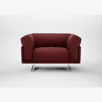 Heal's Heal's Novara Loveseat Capelo Linen-Cotton Etruscan Red Stainless Steel Feet