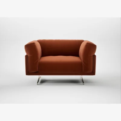 Heal's Heal's Novara Loveseat Cotton Velvet Russet Stainless Steel Feet