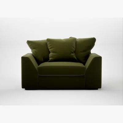 Heal's Heal's Cumulus Loveseat Cotton Velvet Evergreen Black Feet