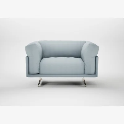 Heal's Heal's Novara Loveseat Wool Velvet Olive Stainless Steel Feet