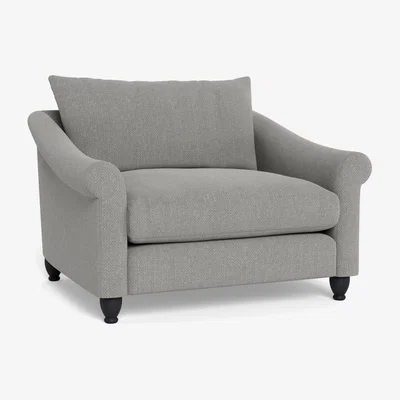 Heal's Heal's Devon Loveseat Texture Pale Grey Natural Ash Feet - Heal's UK Furniture