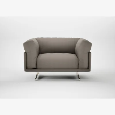 Heal's Heal's Novara Loveseat Broad Weave Pebble Stainless Steel Feet