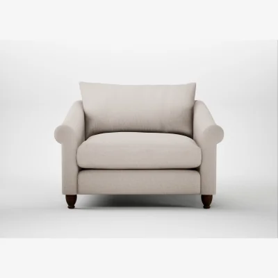 Heal's Heal's Devon Loveseat Capelo Linen-Cotton Sesame Walnut Stained Feet