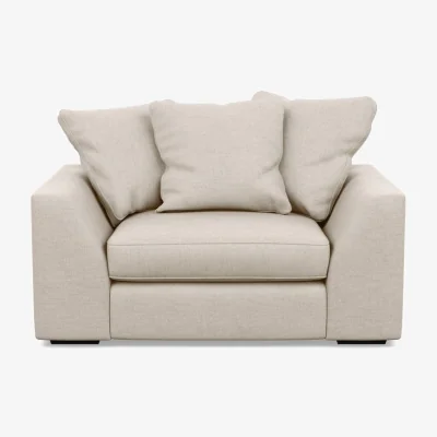 Heal's Heal's Cumulus Loveseat Smart Cotton Linen Indigo Black Feet
