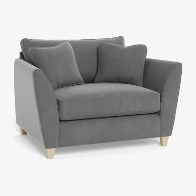 Heal's Heal's Torino Loveseat Smart Velvet Mercury Black Feet - Heal's UK Furniture