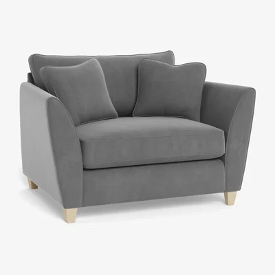 Heal's Heal's Torino Loveseat Smart Velvet Mercury Black Feet - Heal's UK Furniture