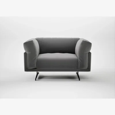 Heal's Heal's Novara Loveseat Smart Velvet Mercury Black Feet