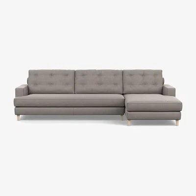 Heal's Heal's Mistral Loveseat Melton Wool Granite Black Feet - Heal's UK Furniture