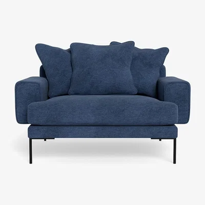 Heal's Heal's Torrington Loveseat Broad Weave Lagoon Black Feet