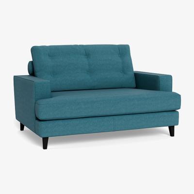Heal's Heal's Mistral Loveseat Smart Linen Mix Grey Black Feet - Heal's UK Furniture