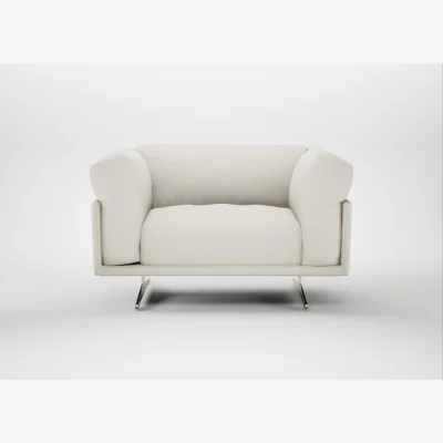 Heal's Heal's Novara Loveseat Chunky Boucle Ecru Stainless Steel Feet