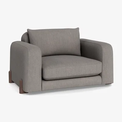 Heal's Heal's Nuvola Loveseat Broad Weave Pebble Walnut Stained Feet