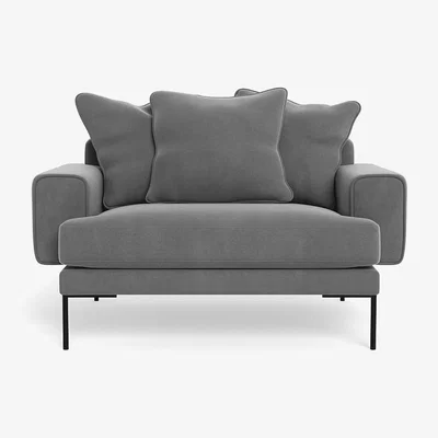 Heal's Heal's Torrington Loveseat Smart Velvet Mercury Black Feet