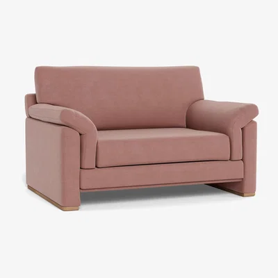 Heal's Heal's Paris II Loveseat Smart Luxe Velvet Dusky Pink Walnut Stained Feet