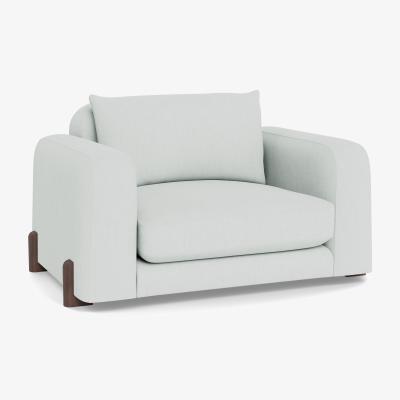 Heal's Heal's Nuvola Loveseat Broad Weave Tin Walnut Stained Feet