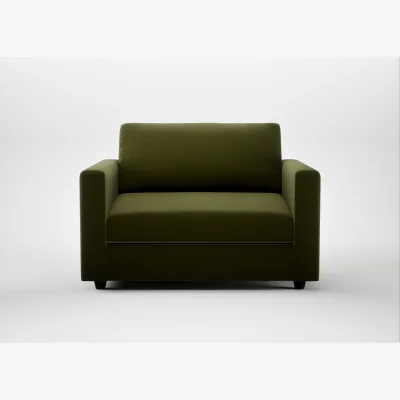 Heal's Heal's Nimbus II Loveseat Cotton Velvet Evergreen Black Feet
