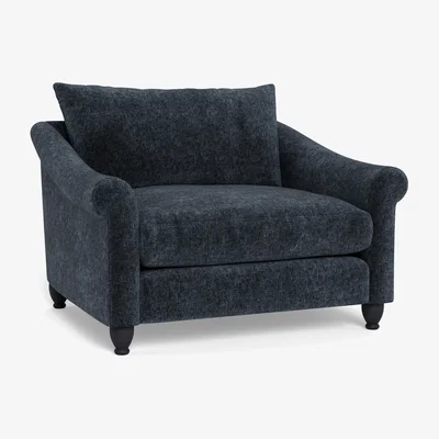 Heal's Heal's Devon Loveseat  Boucle Velvet Space Walnut Stained Beech Feet