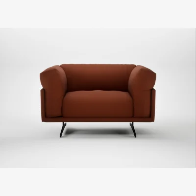 Heal's Heal's Novara Loveseat Smart Cotton Linen Rust Black Feet