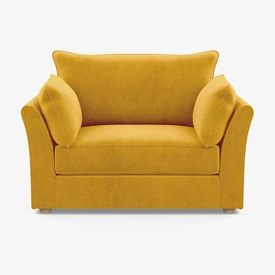 Heal's Heal's Tailor Loveseat Smart Luxe Velvet Canary Natural Beech Feet